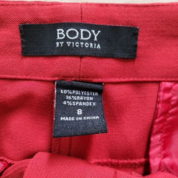 Red Flare Straight Leg Trouser Low Belt Loops Size 8 Y2k Bratz Maximalist Pants - Picture 3 of 12